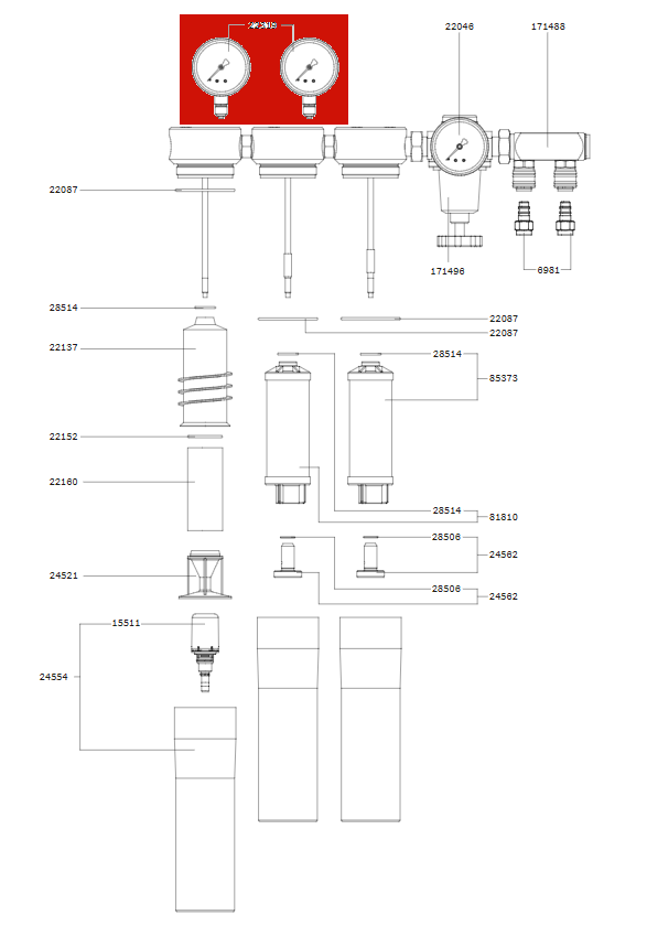 Manómetro SATA para filtros SATA Serie 200