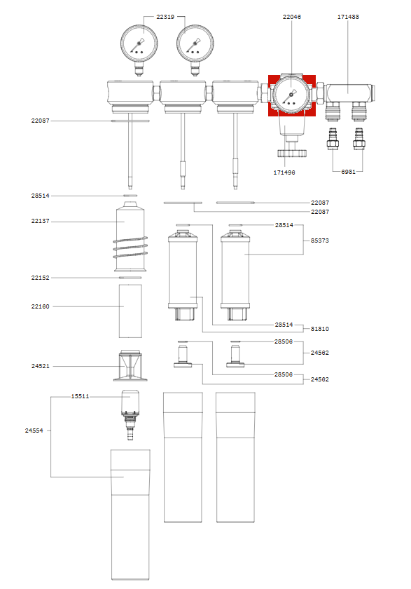 SATA Pressure Gauge for SATA Filter Series 200, 300 and 400