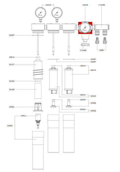 SATA Pressure Gauge for SATA Filter Series 200, 300 and 400