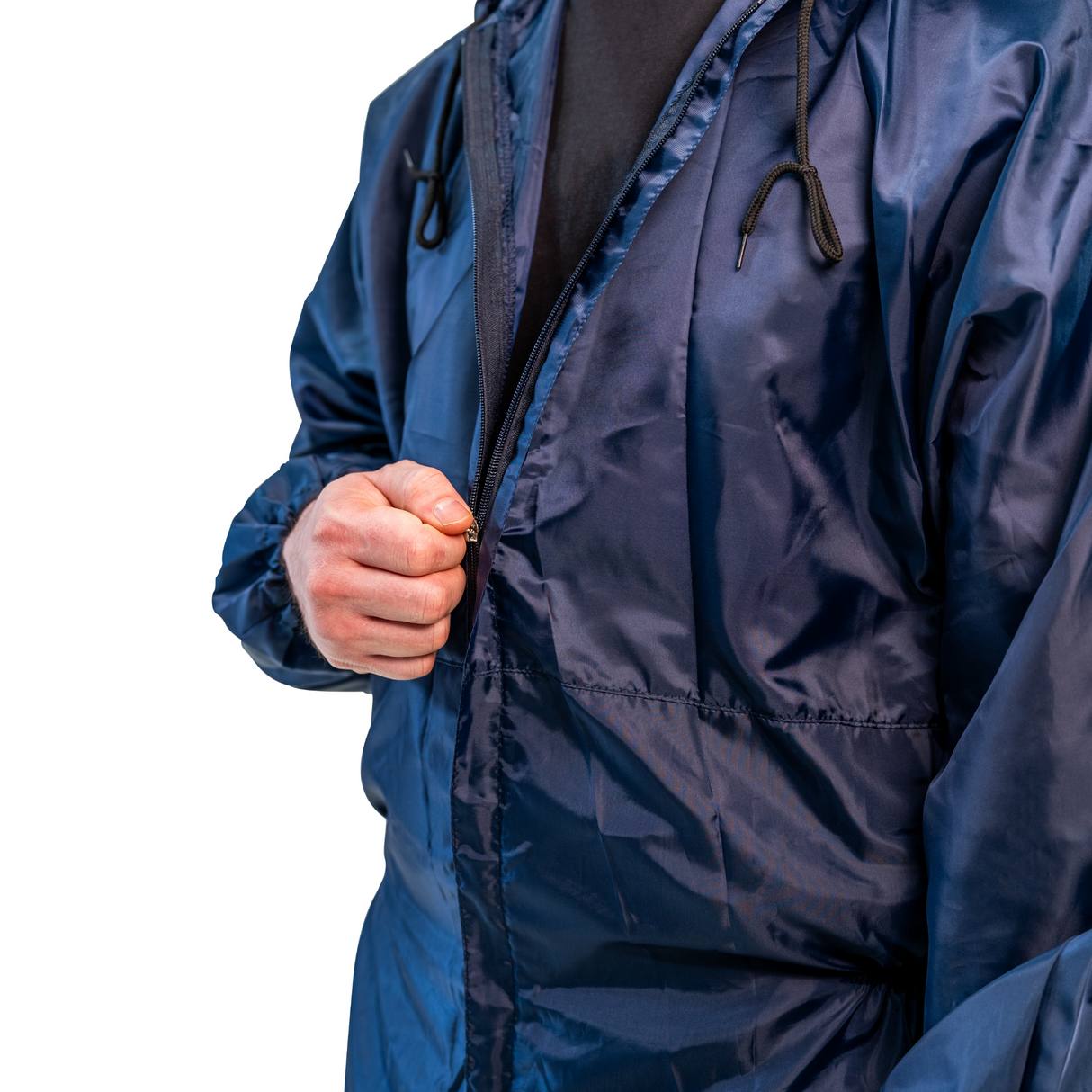 Unisex PPE Paint Suit - Hooded Coverall in Blue Navy Color for Full-Body Protection