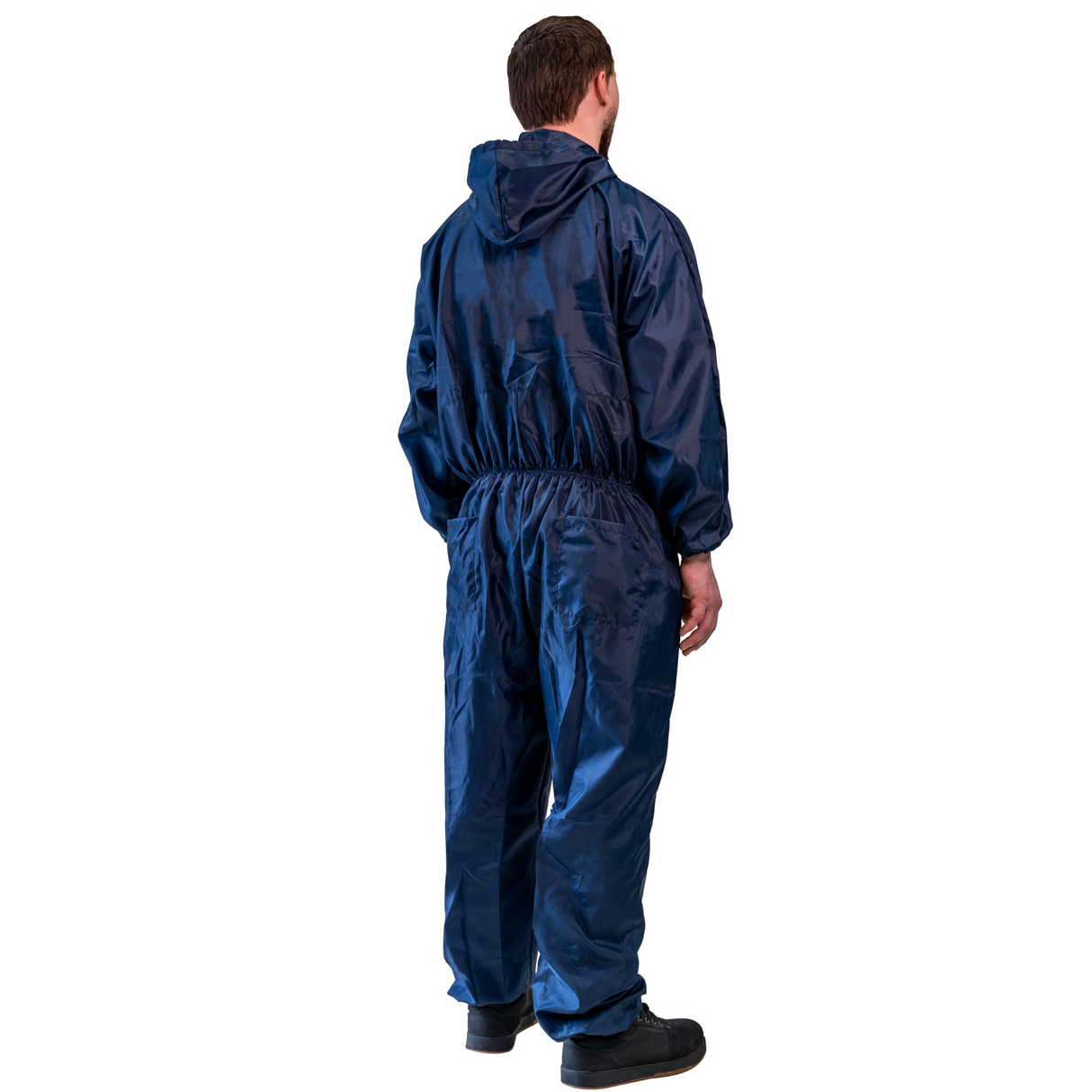 Unisex PPE Paint Suit - Hooded Coverall in Blue Navy Color for Full-Body Protection